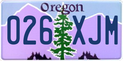 OR license plate 026XJM