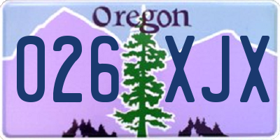 OR license plate 026XJX