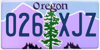 OR license plate 026XJZ