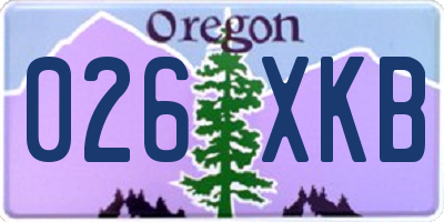 OR license plate 026XKB