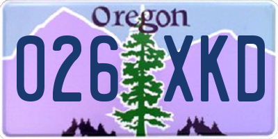 OR license plate 026XKD