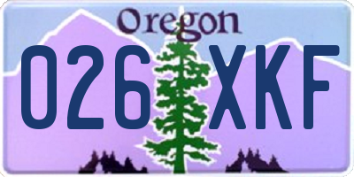 OR license plate 026XKF