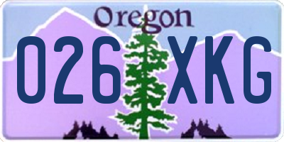 OR license plate 026XKG