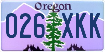 OR license plate 026XKK
