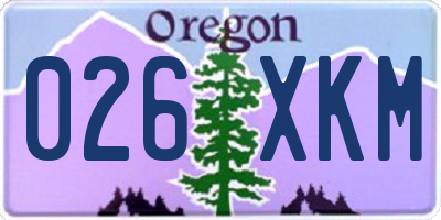 OR license plate 026XKM