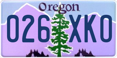 OR license plate 026XKO