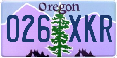OR license plate 026XKR