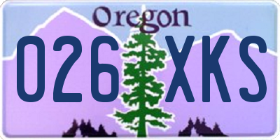 OR license plate 026XKS