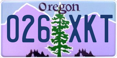 OR license plate 026XKT