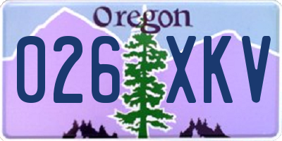 OR license plate 026XKV