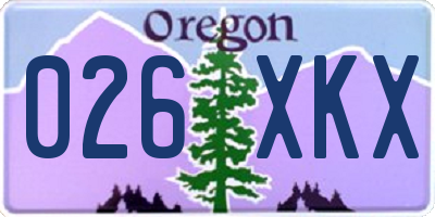 OR license plate 026XKX