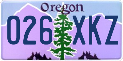 OR license plate 026XKZ