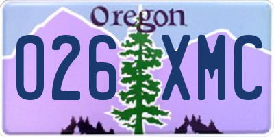 OR license plate 026XMC