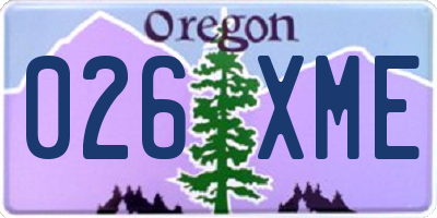 OR license plate 026XME