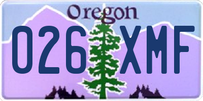 OR license plate 026XMF