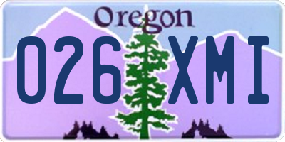 OR license plate 026XMI