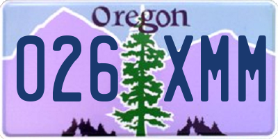 OR license plate 026XMM
