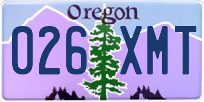 OR license plate 026XMT