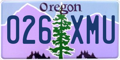 OR license plate 026XMU