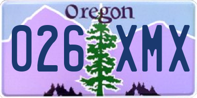 OR license plate 026XMX