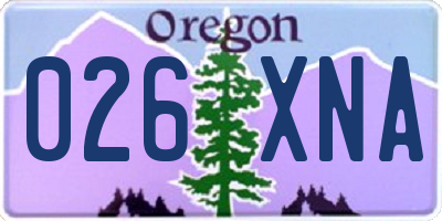OR license plate 026XNA