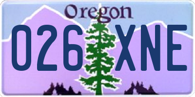 OR license plate 026XNE