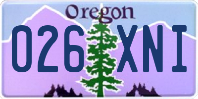 OR license plate 026XNI