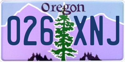 OR license plate 026XNJ