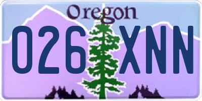 OR license plate 026XNN