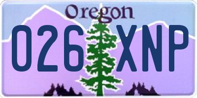 OR license plate 026XNP