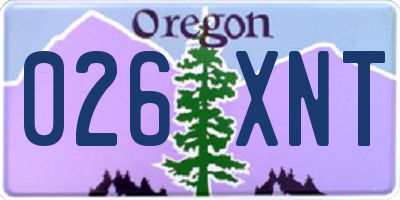 OR license plate 026XNT