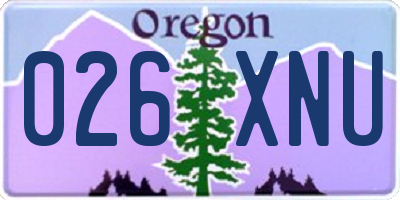 OR license plate 026XNU