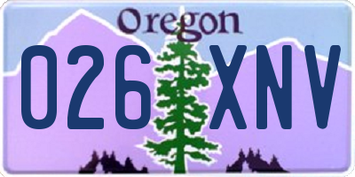 OR license plate 026XNV