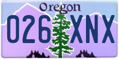 OR license plate 026XNX