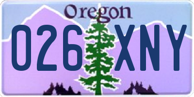 OR license plate 026XNY