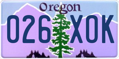 OR license plate 026XOK