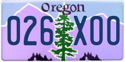 OR license plate 026XOO