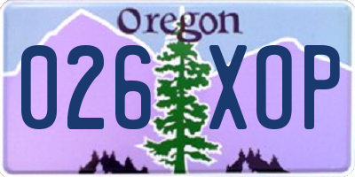 OR license plate 026XOP