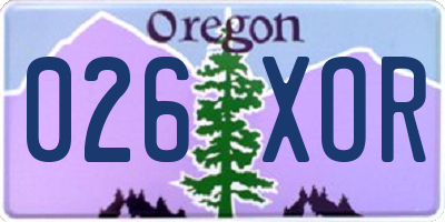 OR license plate 026XOR