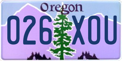 OR license plate 026XOU