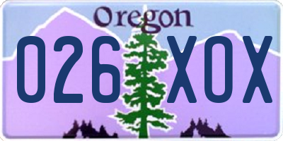 OR license plate 026XOX