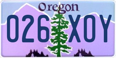 OR license plate 026XOY