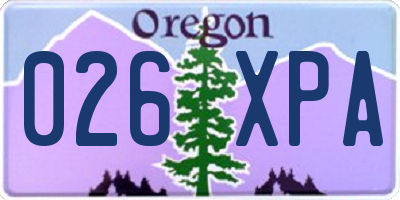 OR license plate 026XPA