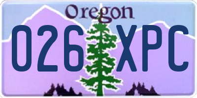 OR license plate 026XPC