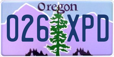 OR license plate 026XPD