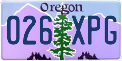 OR license plate 026XPG