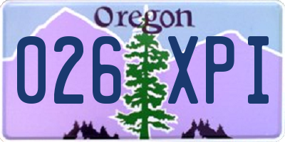 OR license plate 026XPI
