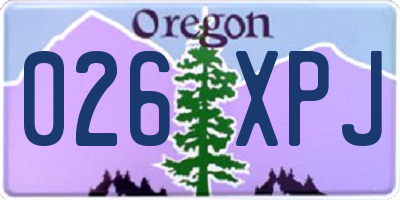 OR license plate 026XPJ
