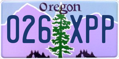 OR license plate 026XPP