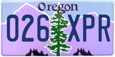 OR license plate 026XPR